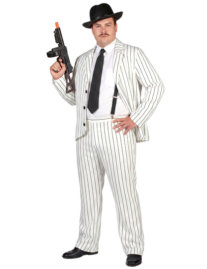 Costum gangster alb pentru bărbați