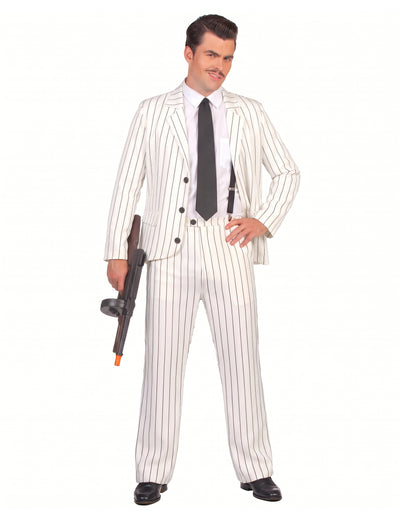 Costum gangster alb pentru bărbați
