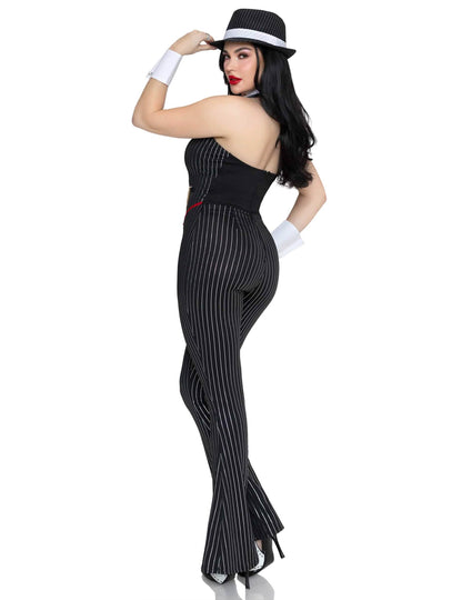 Déguisement gangster sexy noir et or luxe femme