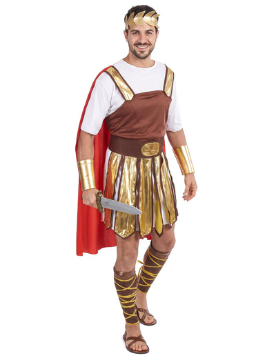 Costum gladiator roman pelerina rosie pentru barbati