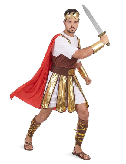 Déguisement gladiateur romain cape rouge homme