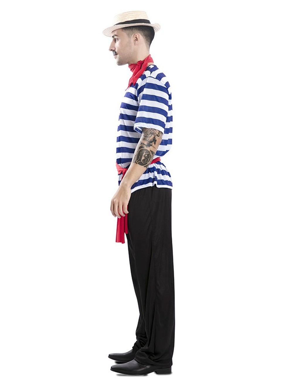 Vue de profil du déguisement de gondolier pour adulte