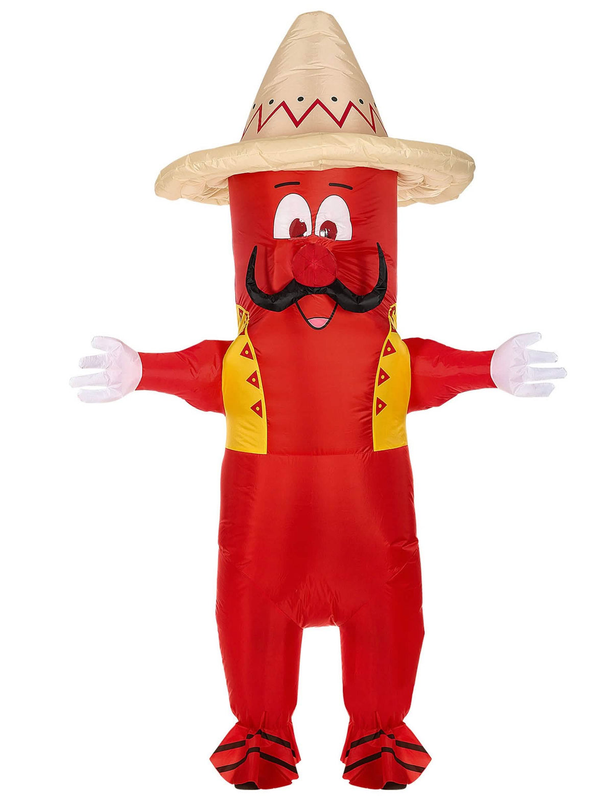 Vedere din față a costumului cară-mă chili mexican