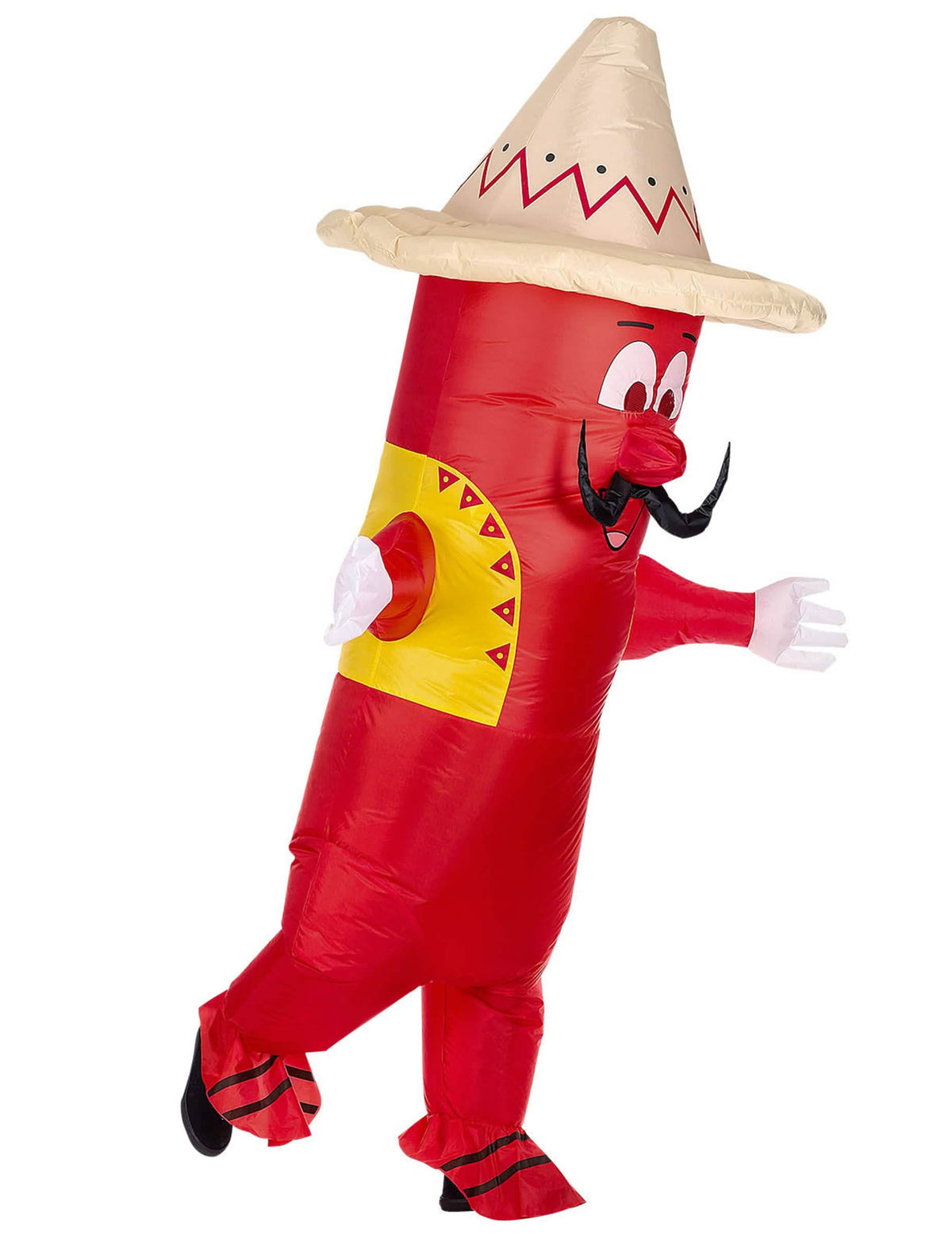 Vedere din profil a costumului cară-mă ardei iute mexican