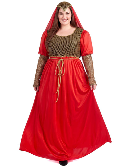 Déguisement grande taille médiéval rouge femme
