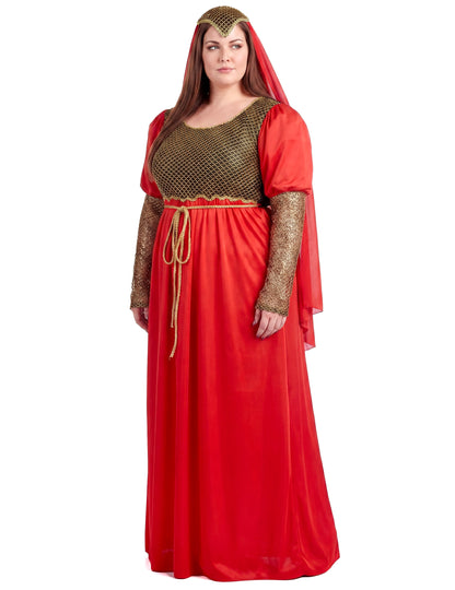 Déguisement grande taille médiéval rouge femme