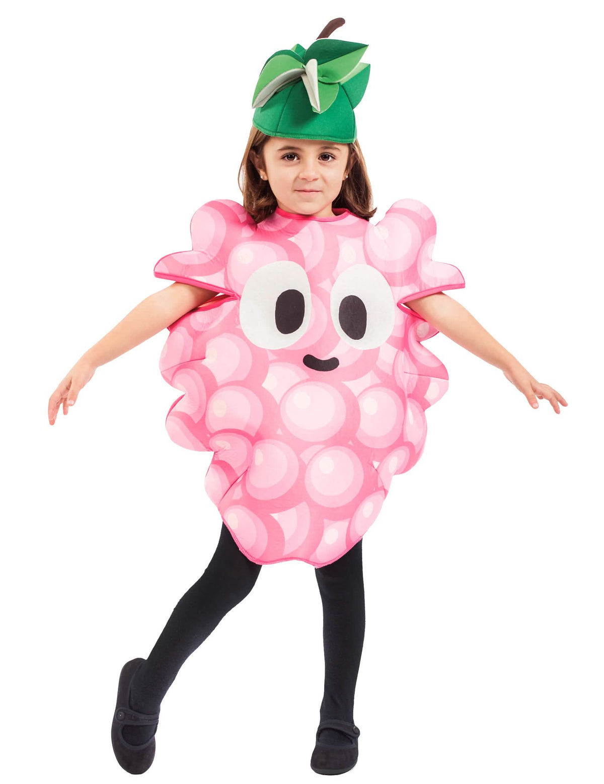 Costum ciorchine de struguri pentru copil roz cu pălărie verde