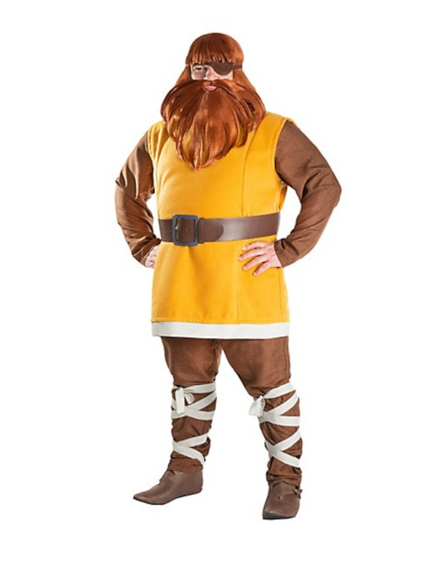 Costum Halvar Vic the Vicking™ pentru bărbați, galben și maro, cu barbă roșcată
