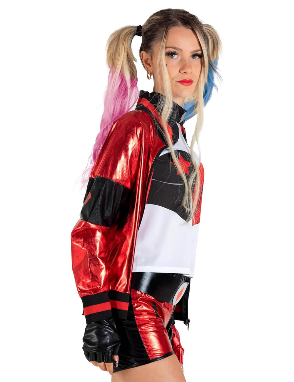 Vedere din profil a costumului Harley Quinn™ pentru fată