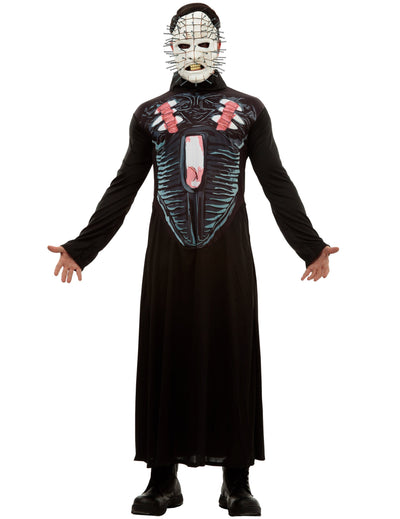 Costum Hellraiser III pentru bărbați, negru, cu mască cu ținte