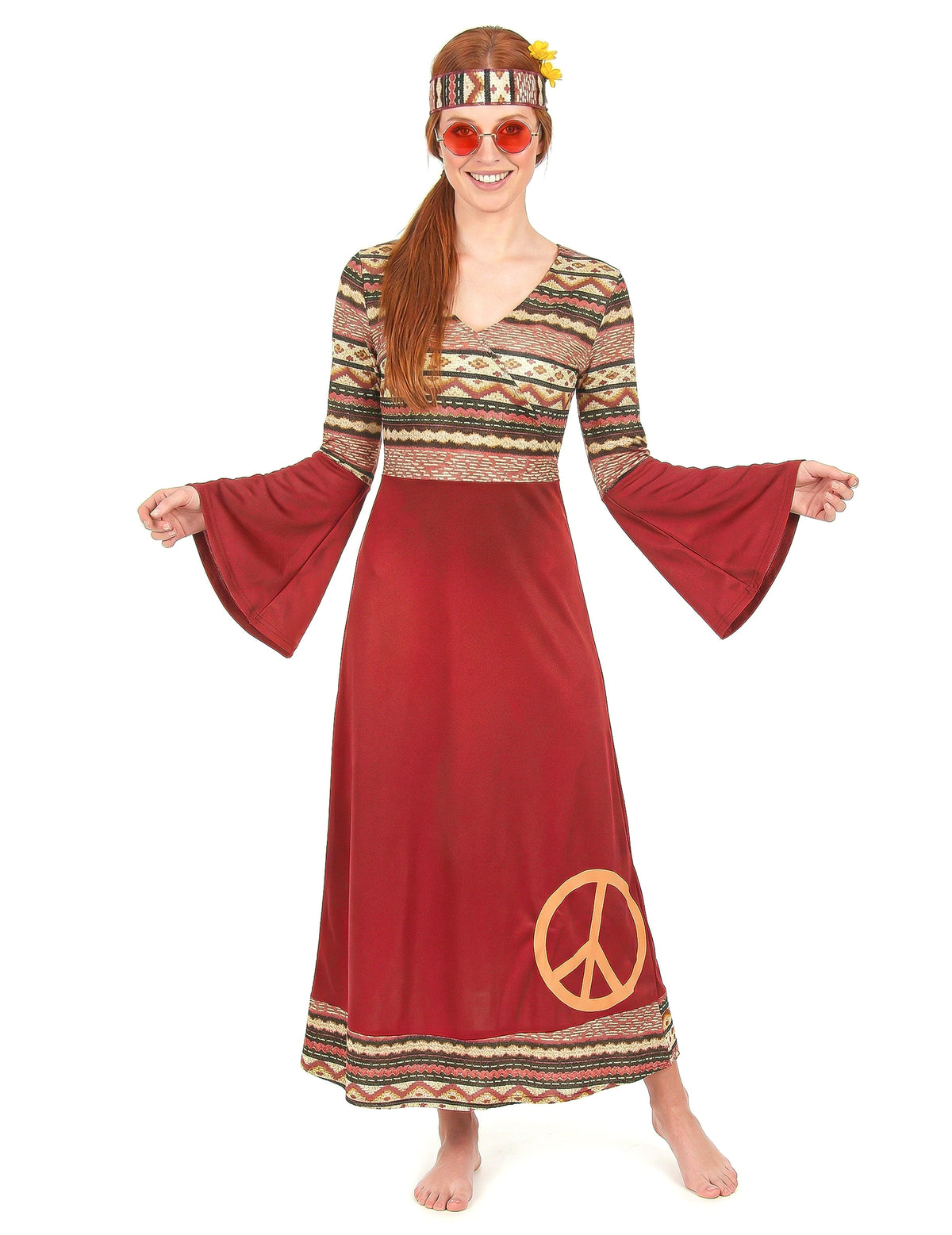 Costumul femeilor Hippie Bordeaux