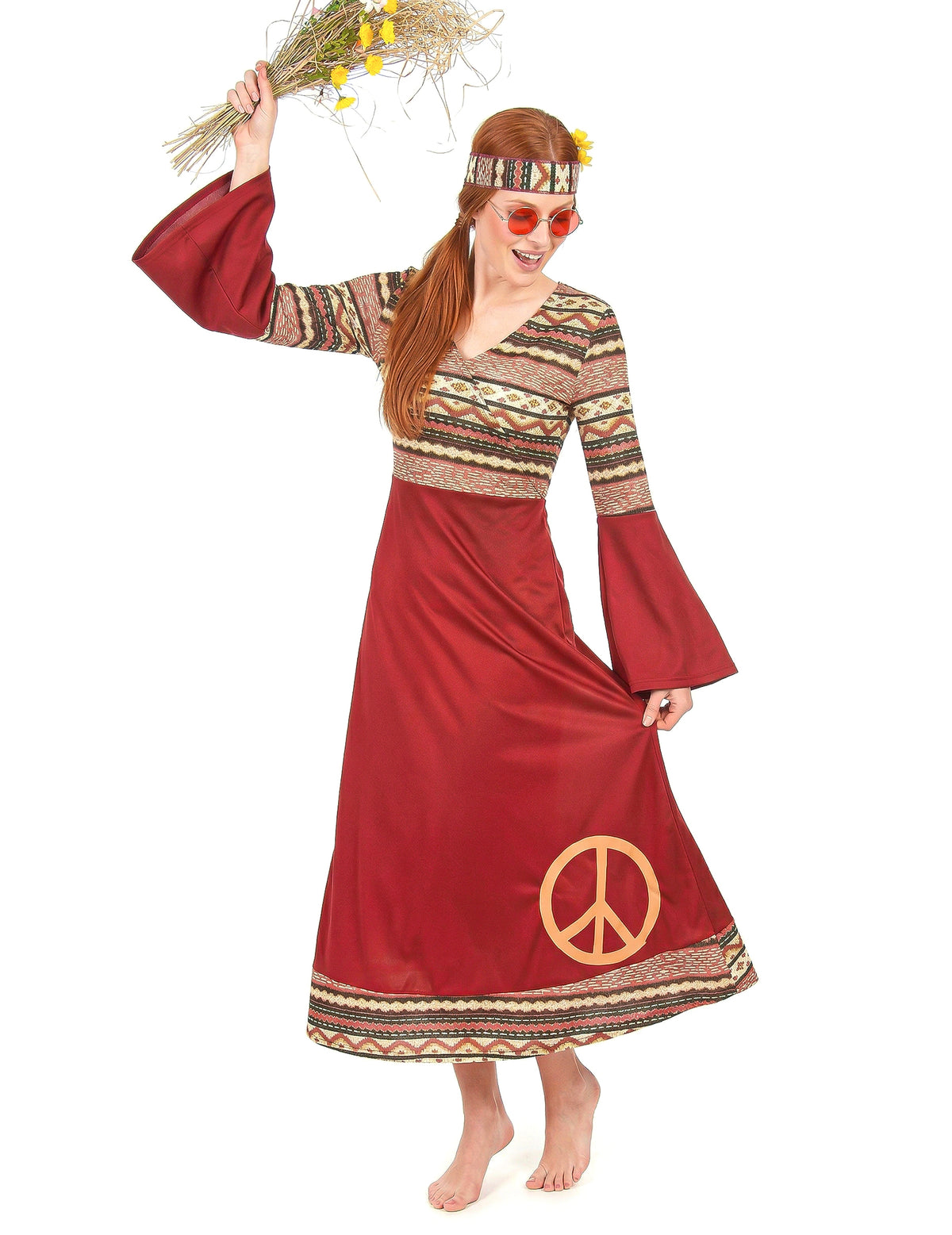 Costumul femeilor Hippie Bordeaux
