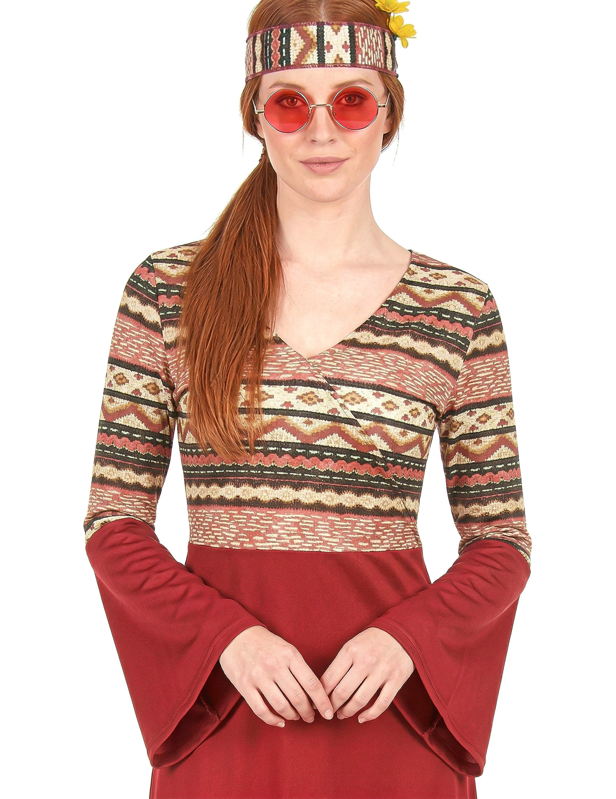 Costumul femeilor Hippie Bordeaux