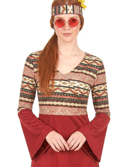 Déguisement hippie bordeaux femme