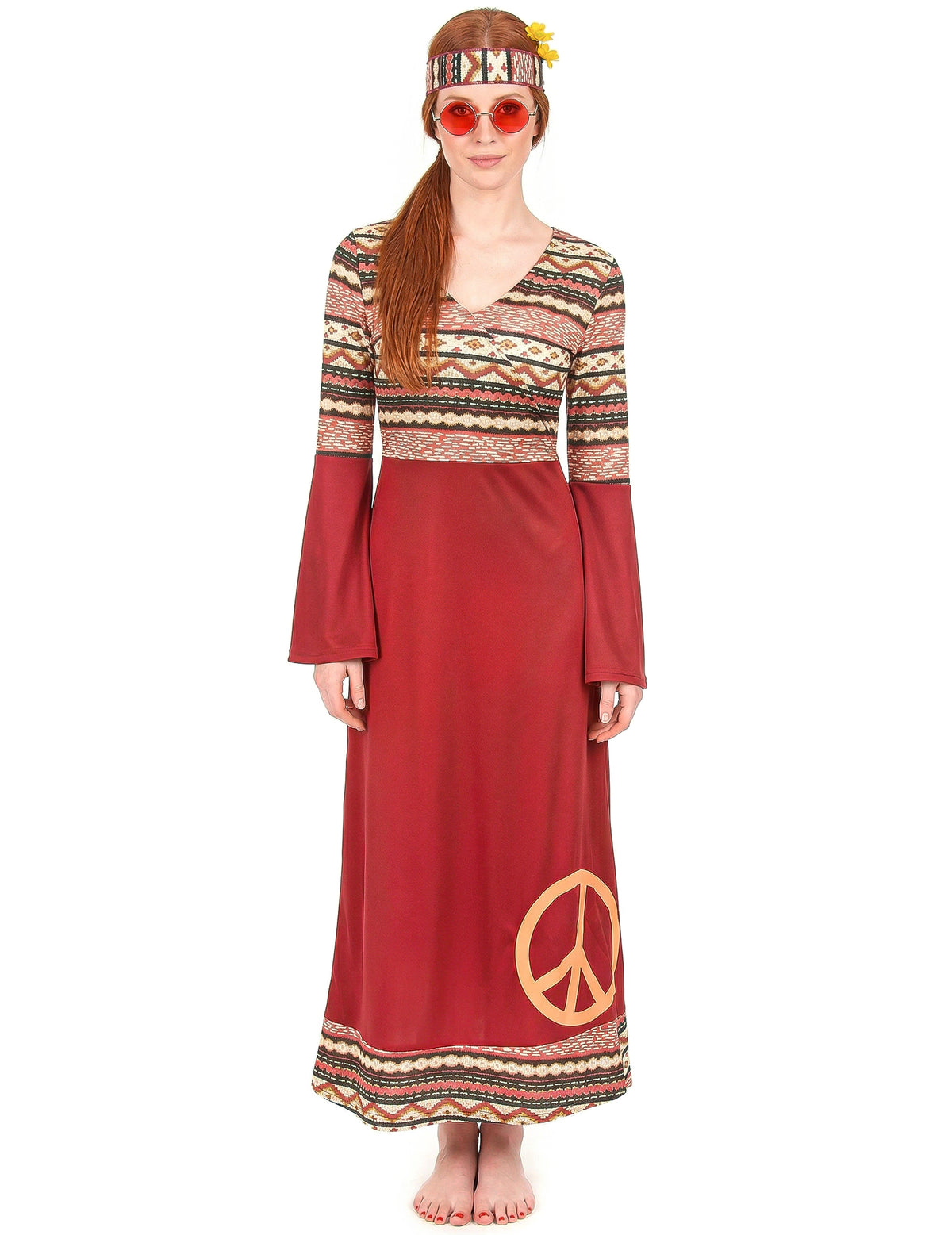 Costumul femeilor Hippie Bordeaux