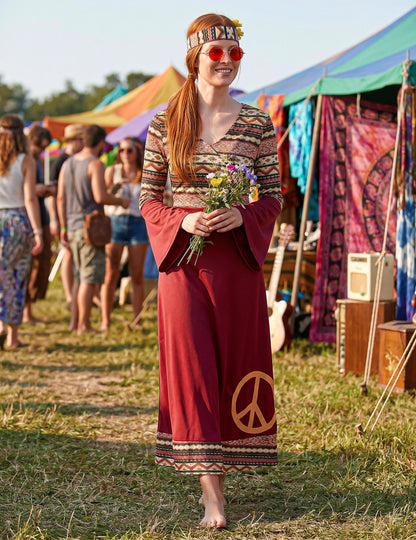 Déguisement hippie bordeaux femme