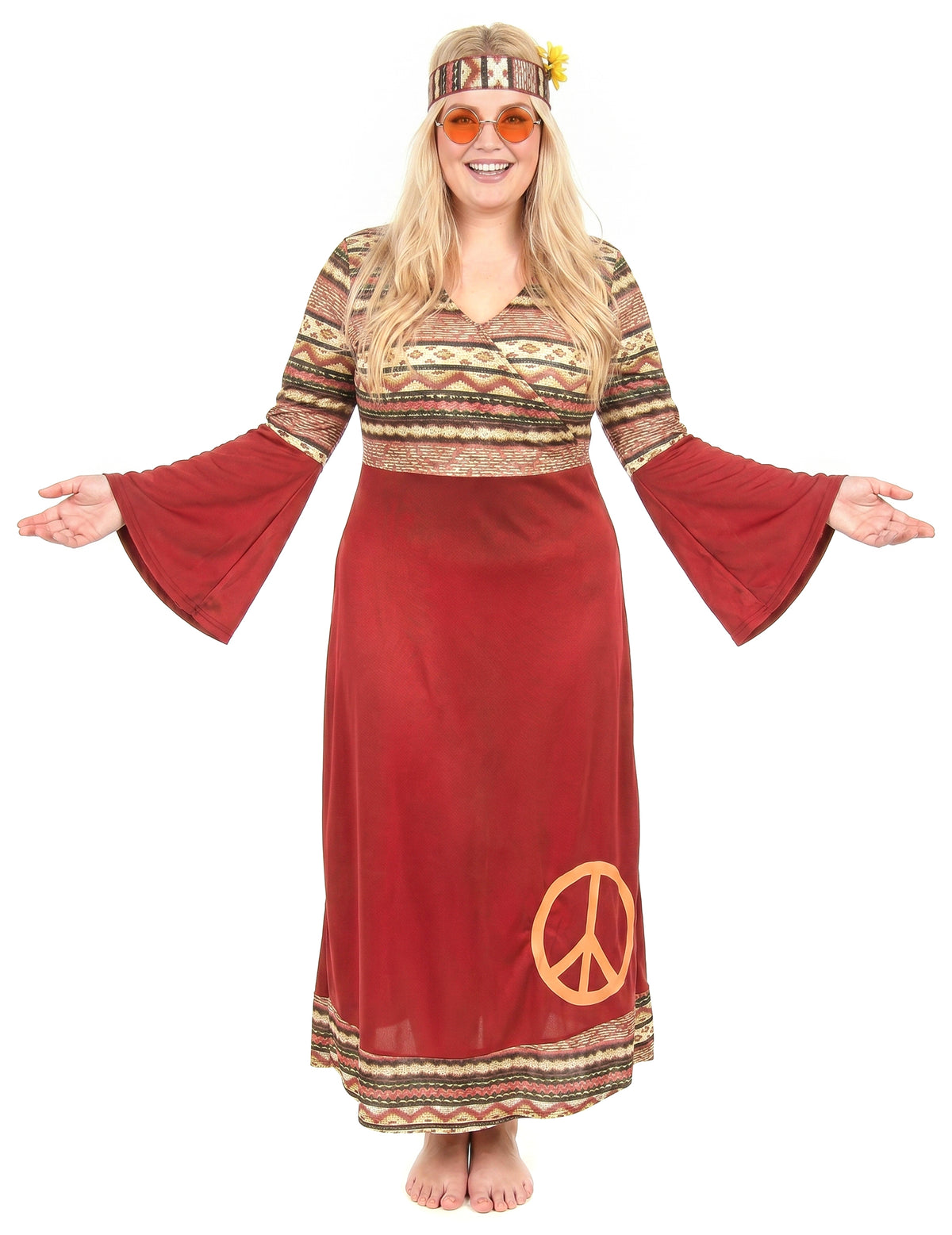 Costumul femeilor Hippie Bordeaux