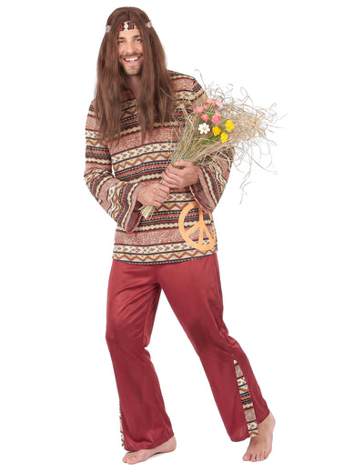 Costumul bărbaților Hippie Bordeaux