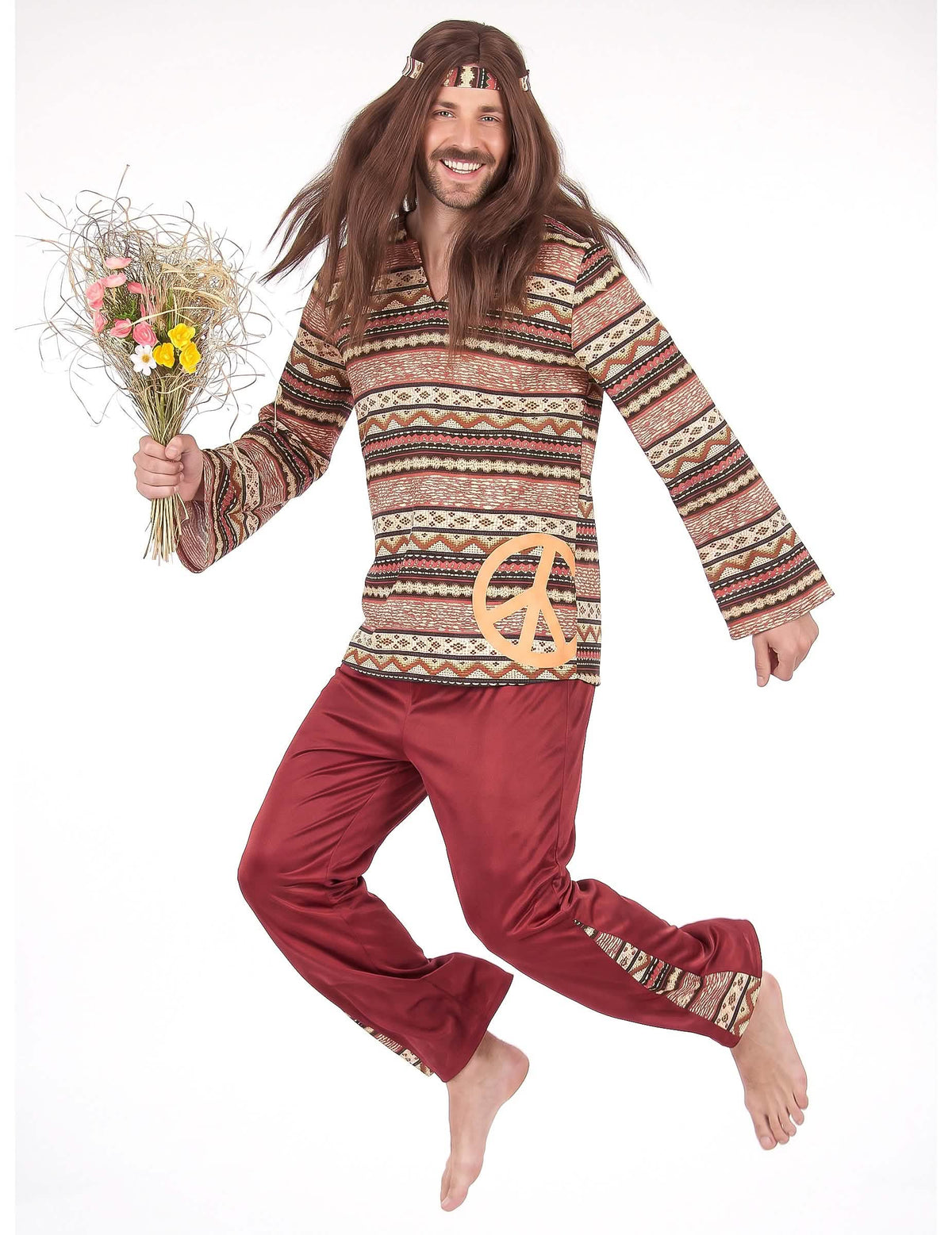 Déguisement hippie bordeaux homme