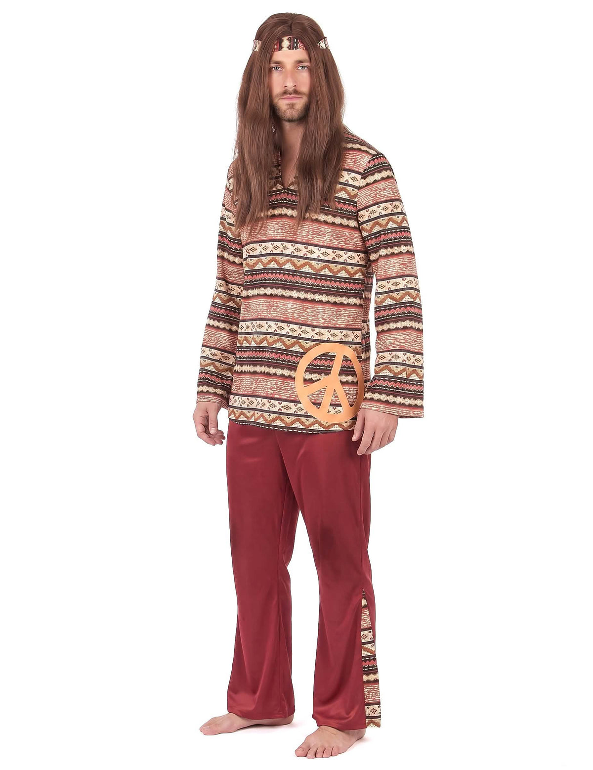 Déguisement hippie bordeaux homme