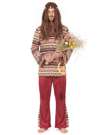 Déguisement hippie bordeaux homme
