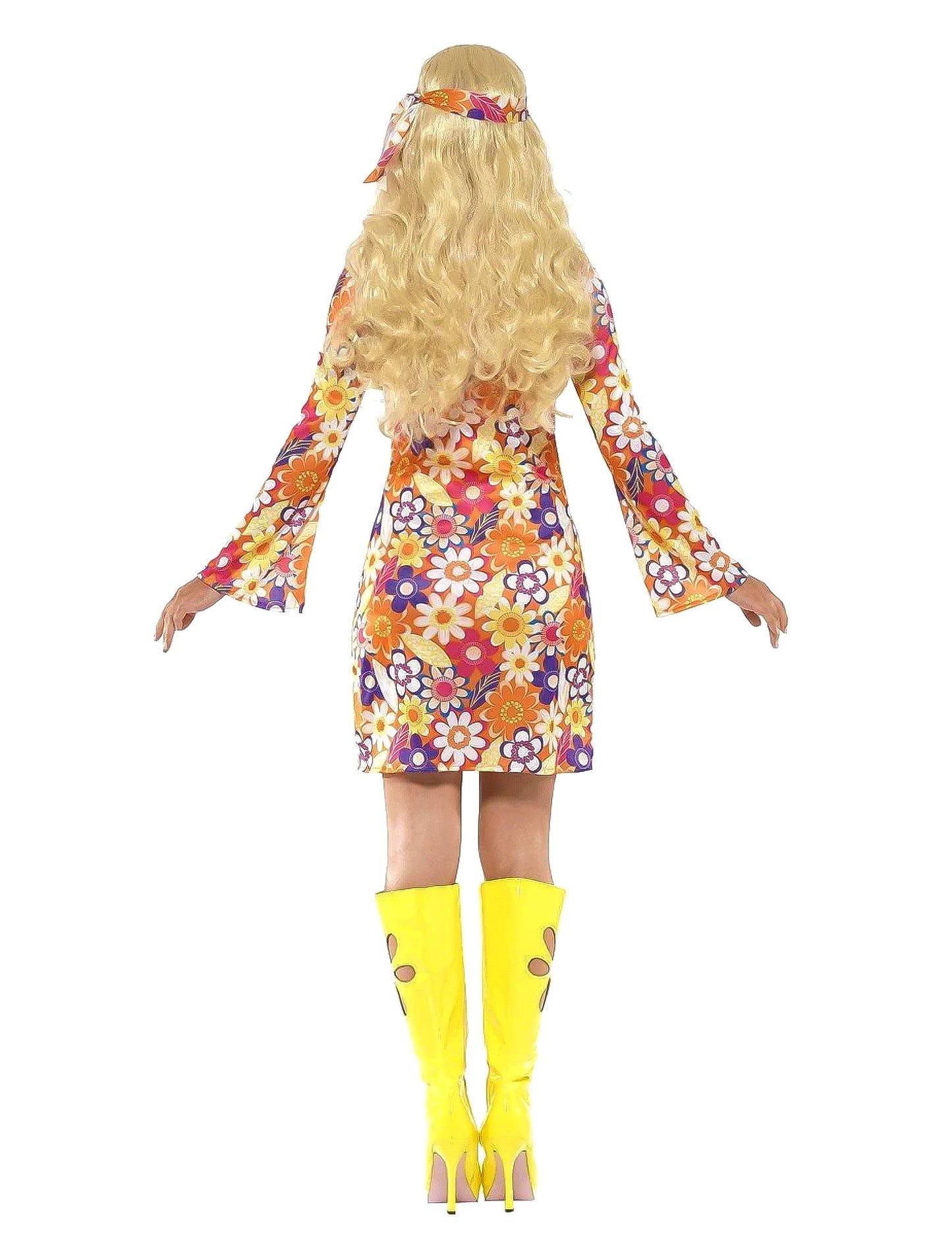 Costumul femeilor portocalii cu flori hippie