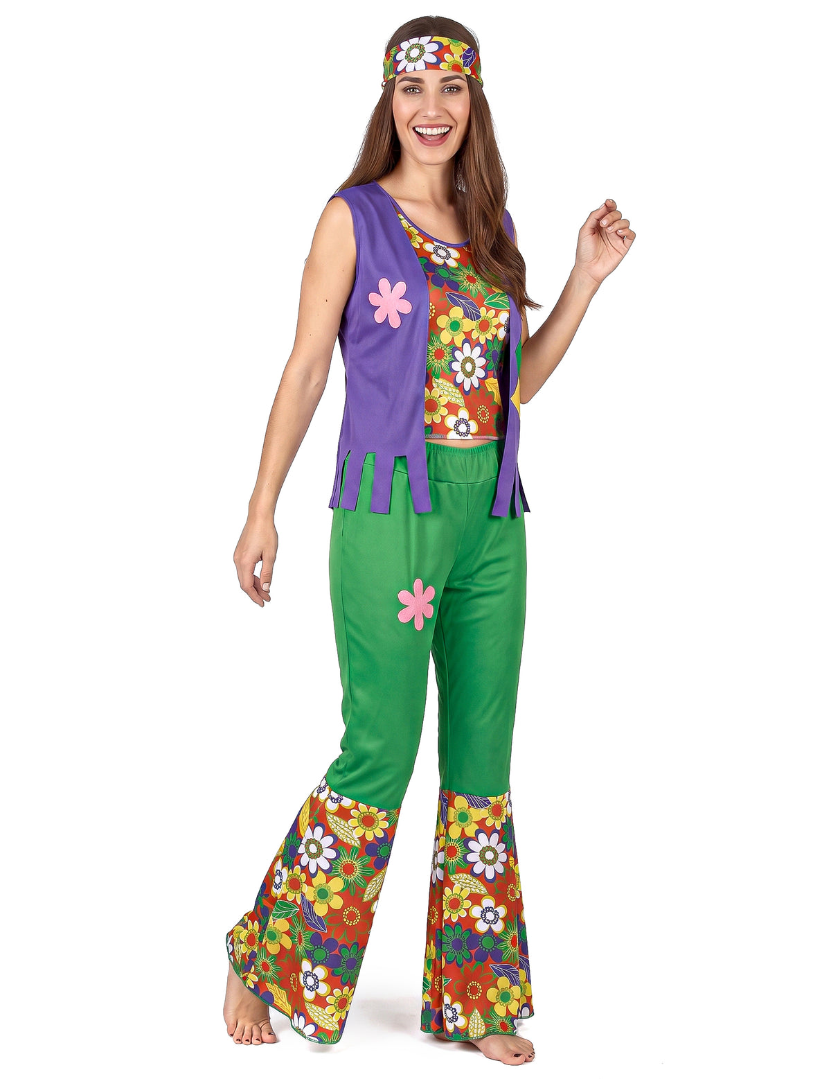 Costum de hippie pentru femei cu flori