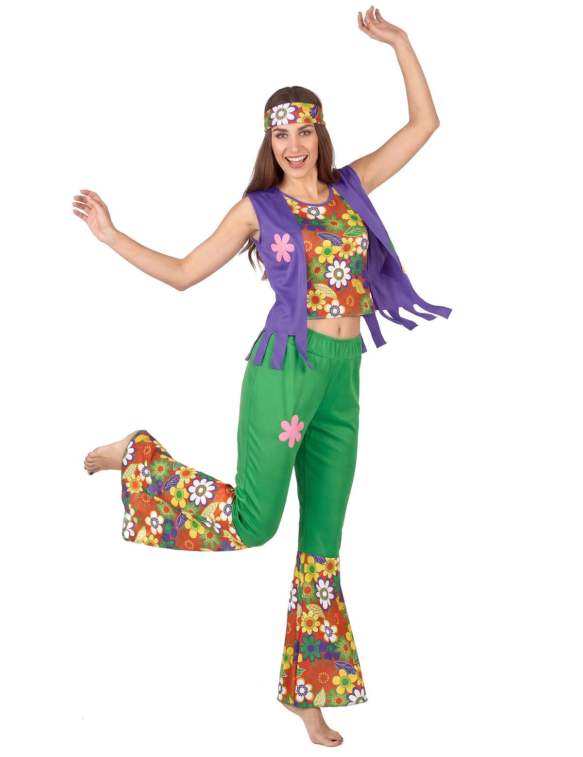 Costum de hippie pentru femei cu flori