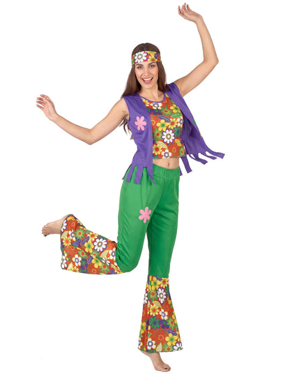 Costum de hippie pentru femei cu flori