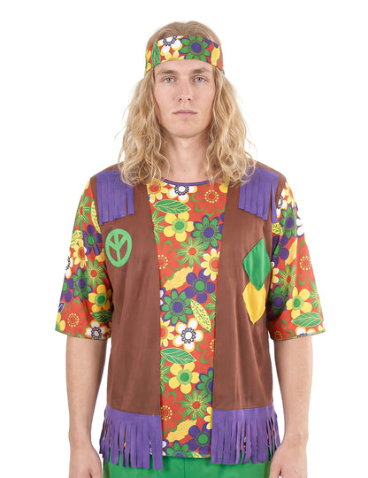 Costum de om cu flori hippie