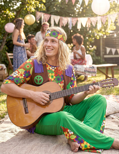 Costum de om cu flori hippie