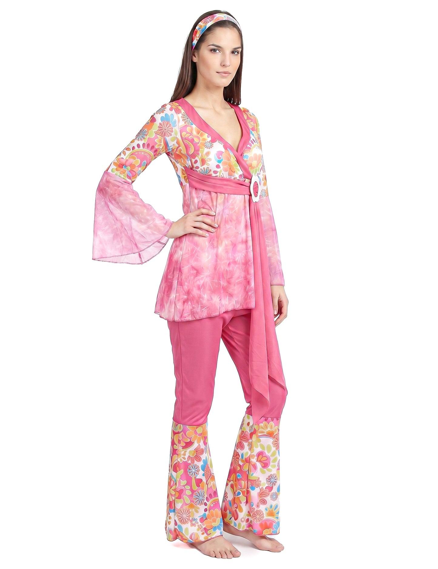 Costum de hippie pentru flori de trandafiri pentru femei