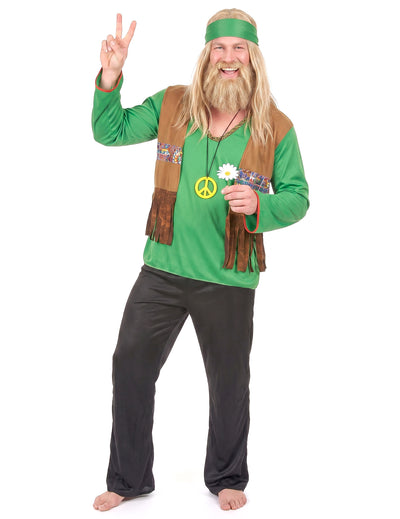Deghizare hippie verde și negru