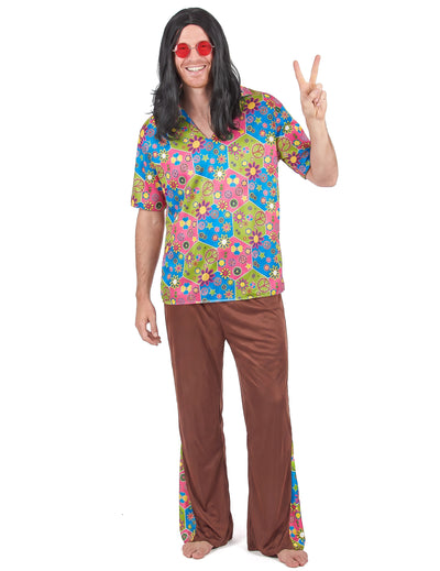 Costum hippie pentru barbati cu pantaloni evazati