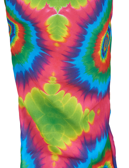 Détail du bas de pantalon du déguisement hippie psychédélique pour homme