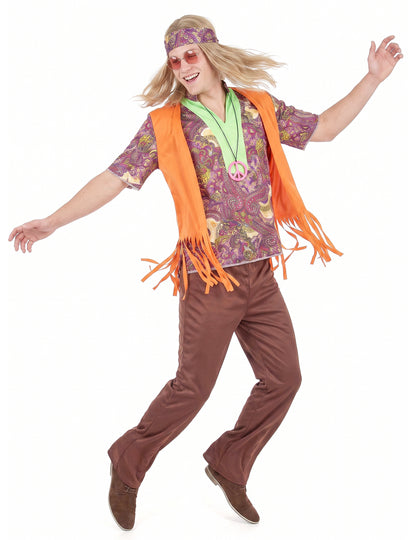 Hippie roz și om maro deghizare