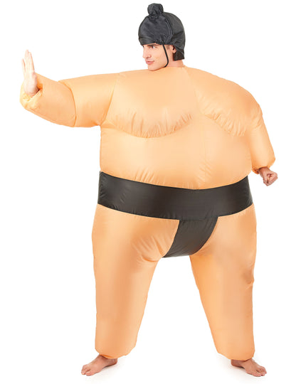 Vue de profil du déguisement humoristique sumo gonflable