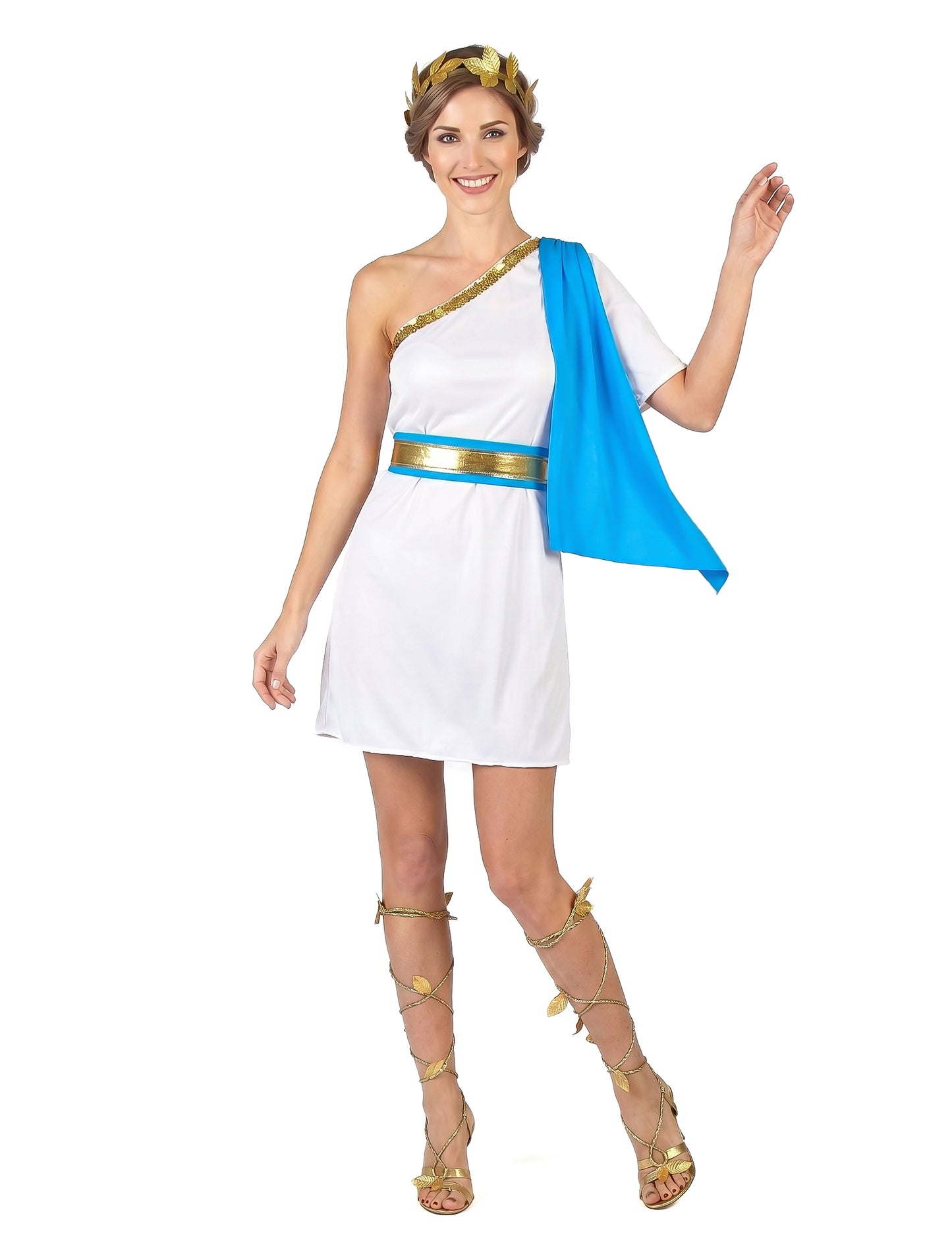 Costum de împărăteasă greacă albastră a femeilor