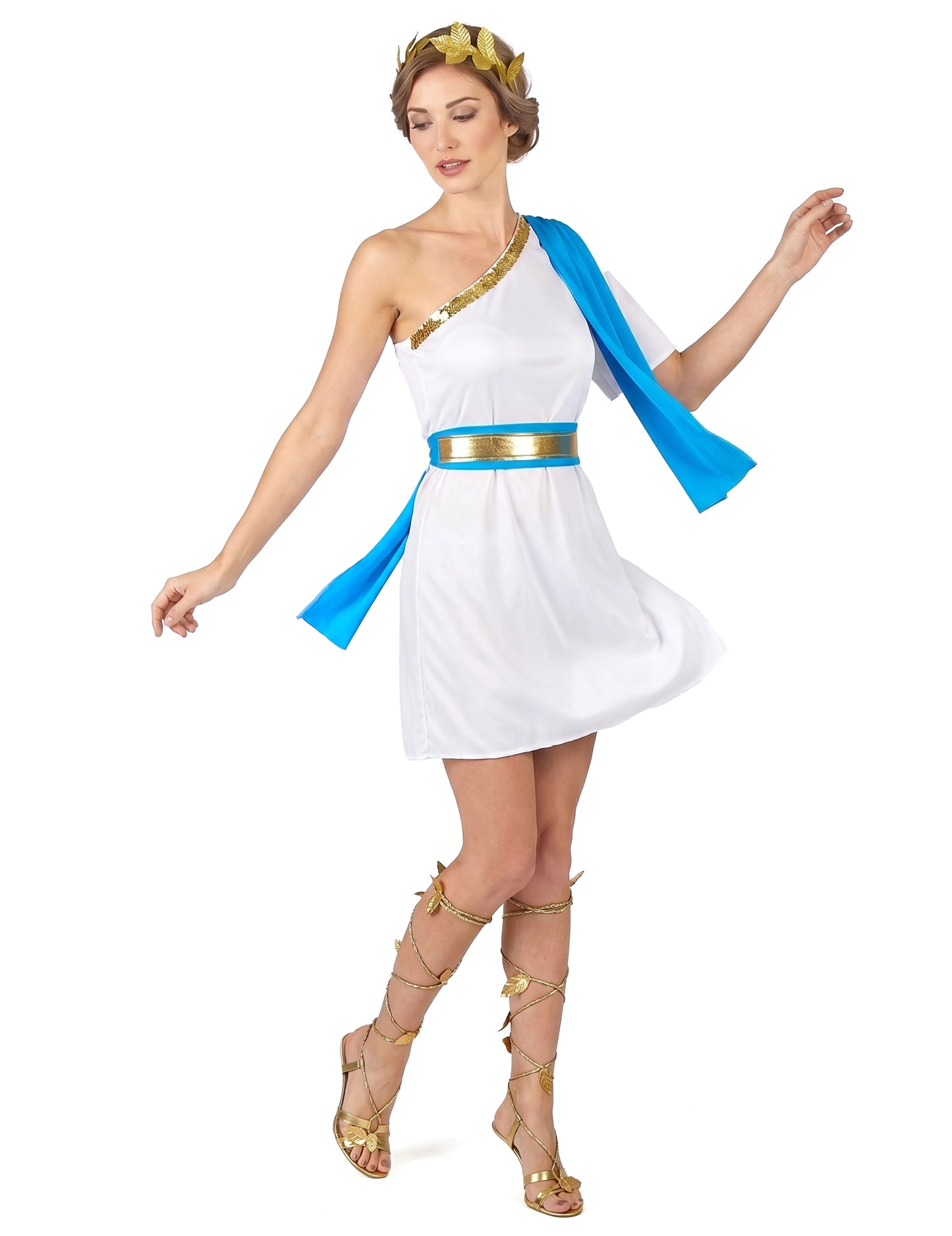 Costum de împărăteasă greacă albastră a femeilor