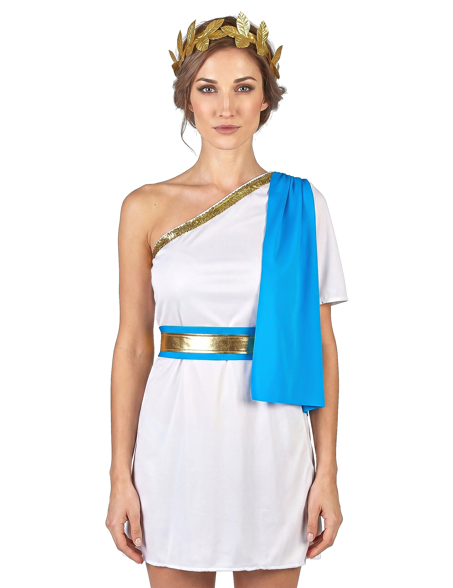 Costum de împărăteasă greacă albastră a femeilor