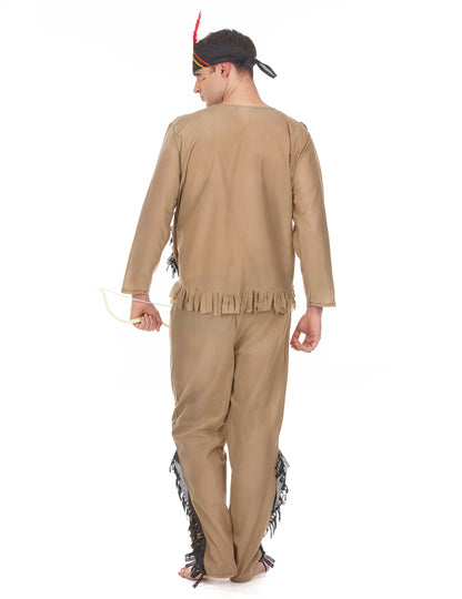 Costum indian bărbătesc cu efect de catifea