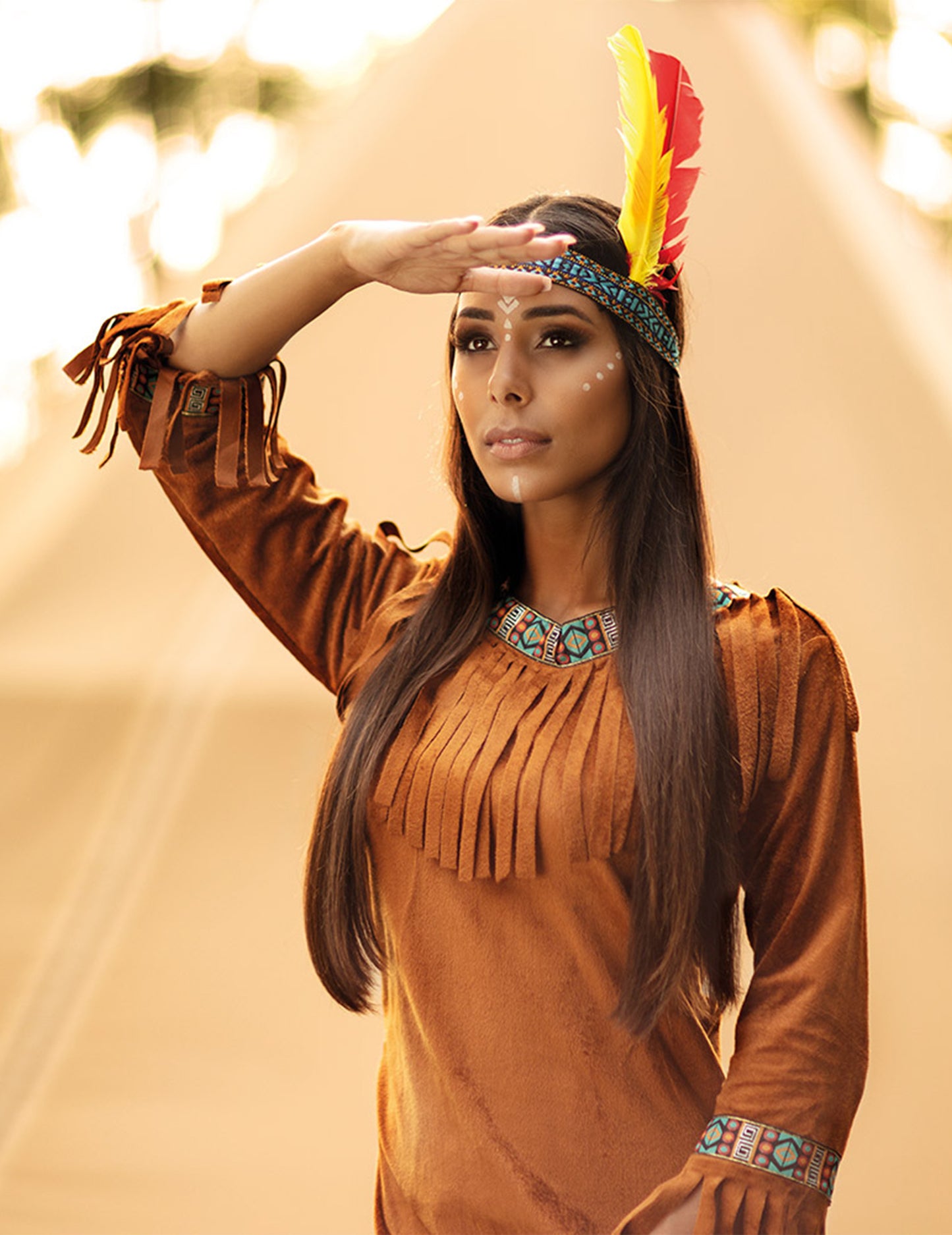 Indian deghizare falsă femeie din piele de căprioară