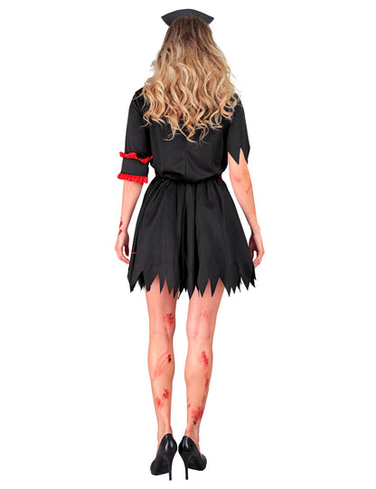 Costum de asistentă medicală zombie neagră pentru femeie