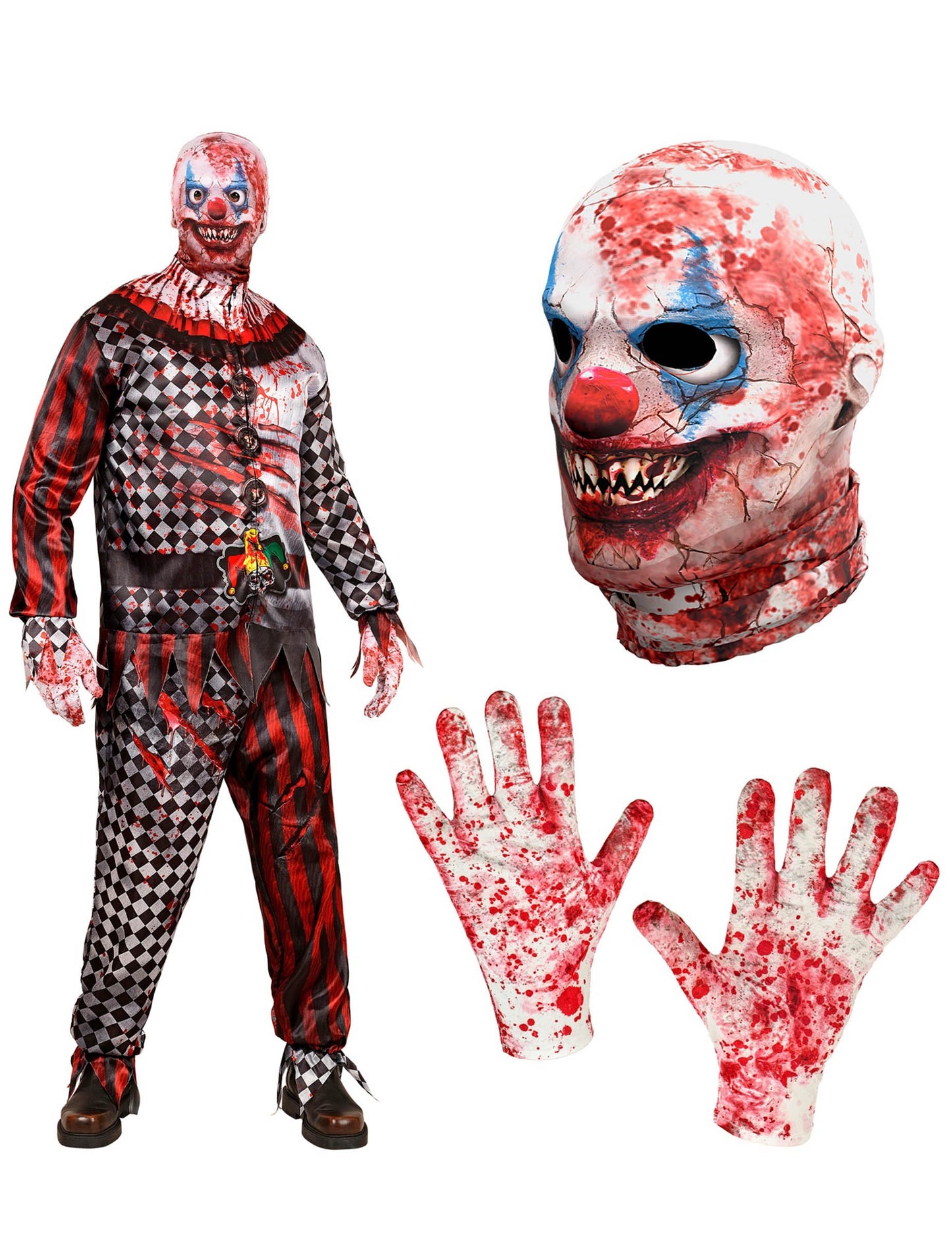 Costum complet de clovn ucigaș pentru adult