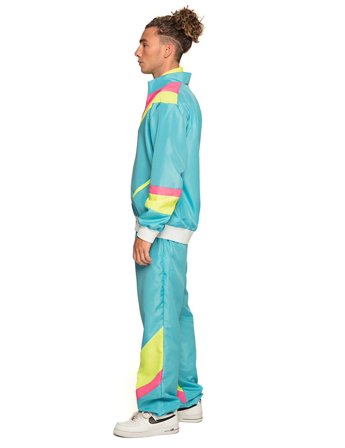 Costum de jogging retro neon albastru masculin