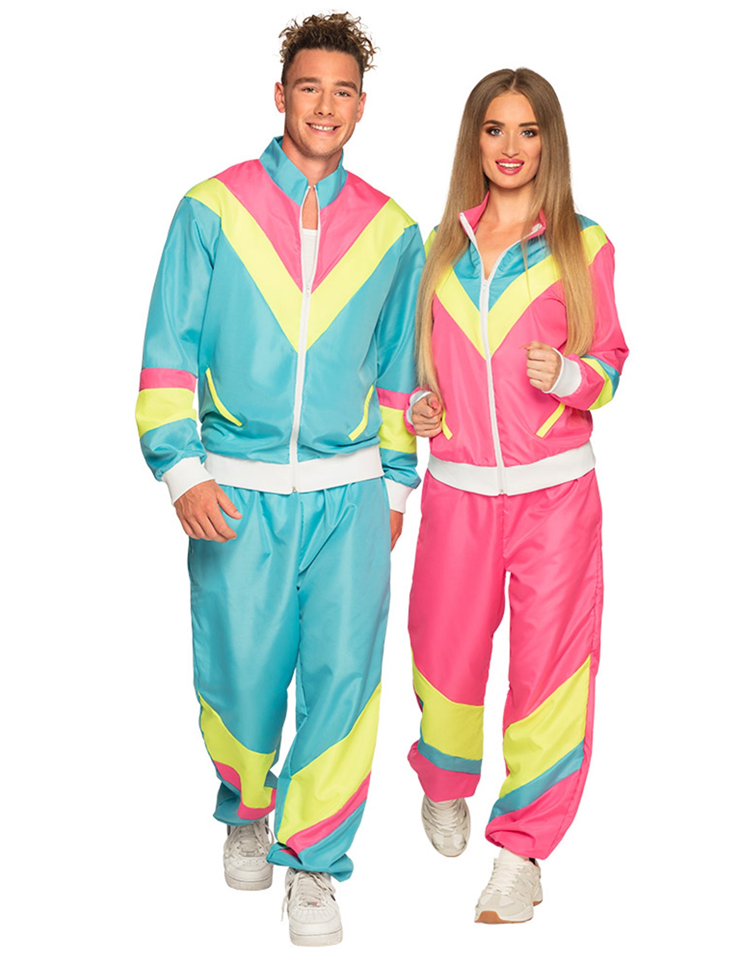Costum de jogging retro neon albastru masculin