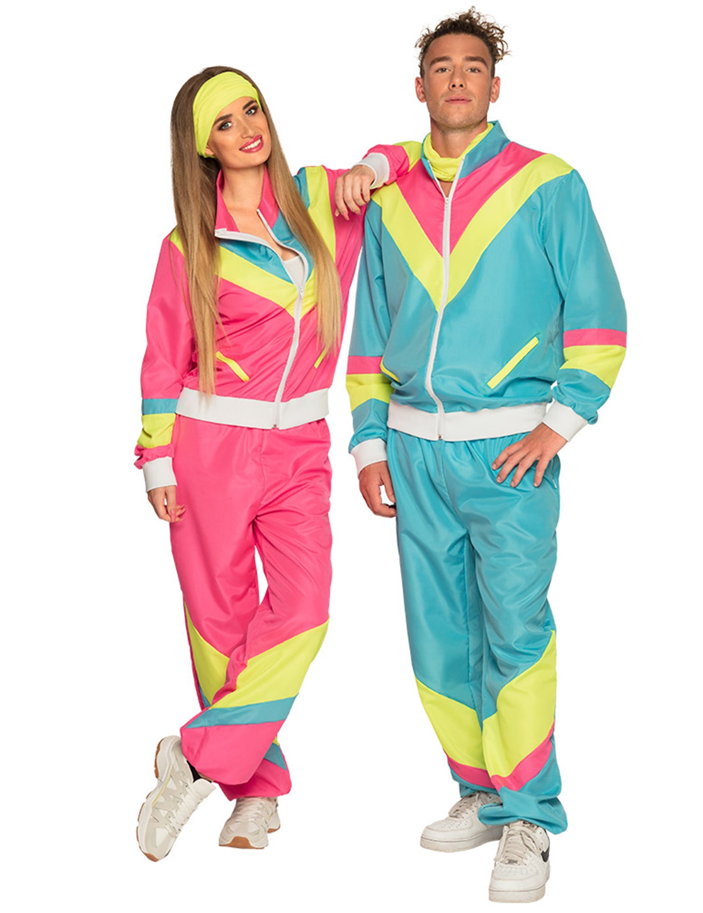 Costum de jogging retro neon albastru masculin