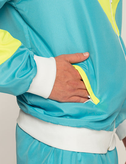 Costum de jogging retro neon albastru masculin