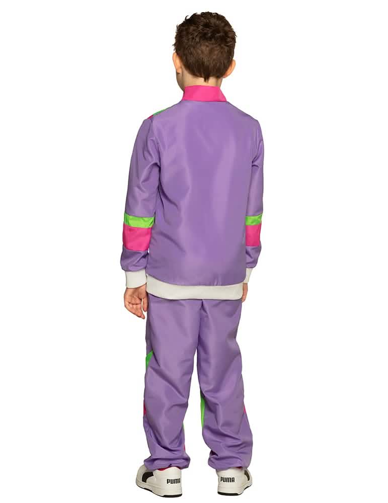 Vedere din spate a costumului de jogging retro pentru copil