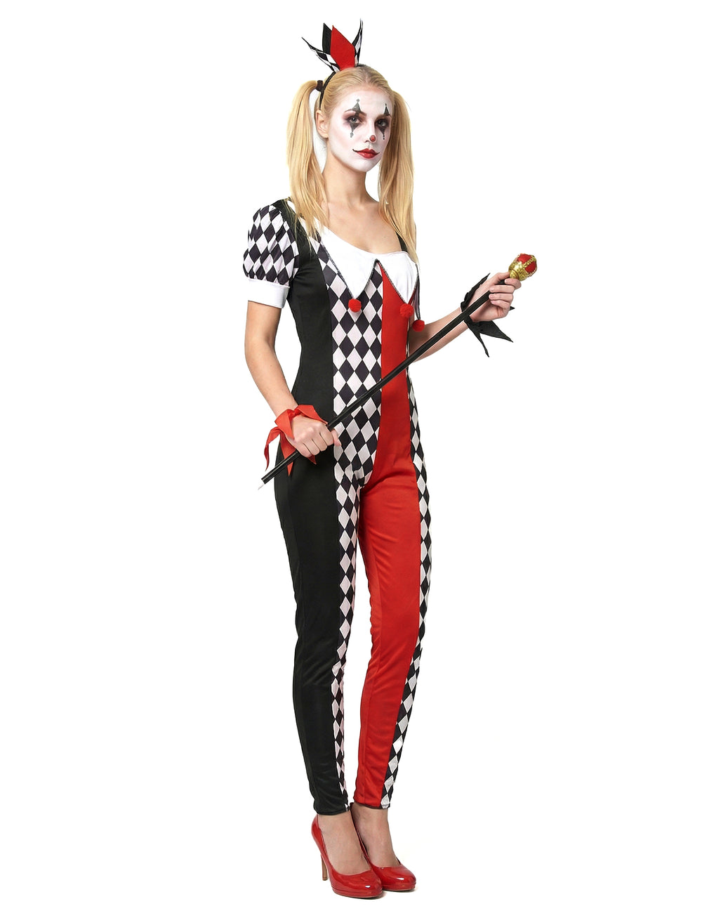 Sceptre et serre-tête du déguisement joker pour femme